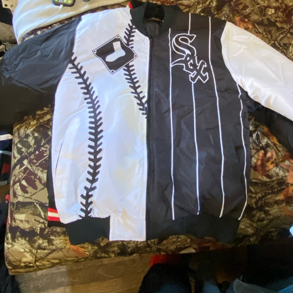 Guess Jeans Varsity Jackets & Chicago White Sox Custom 3 Logo Varsity Jacket
